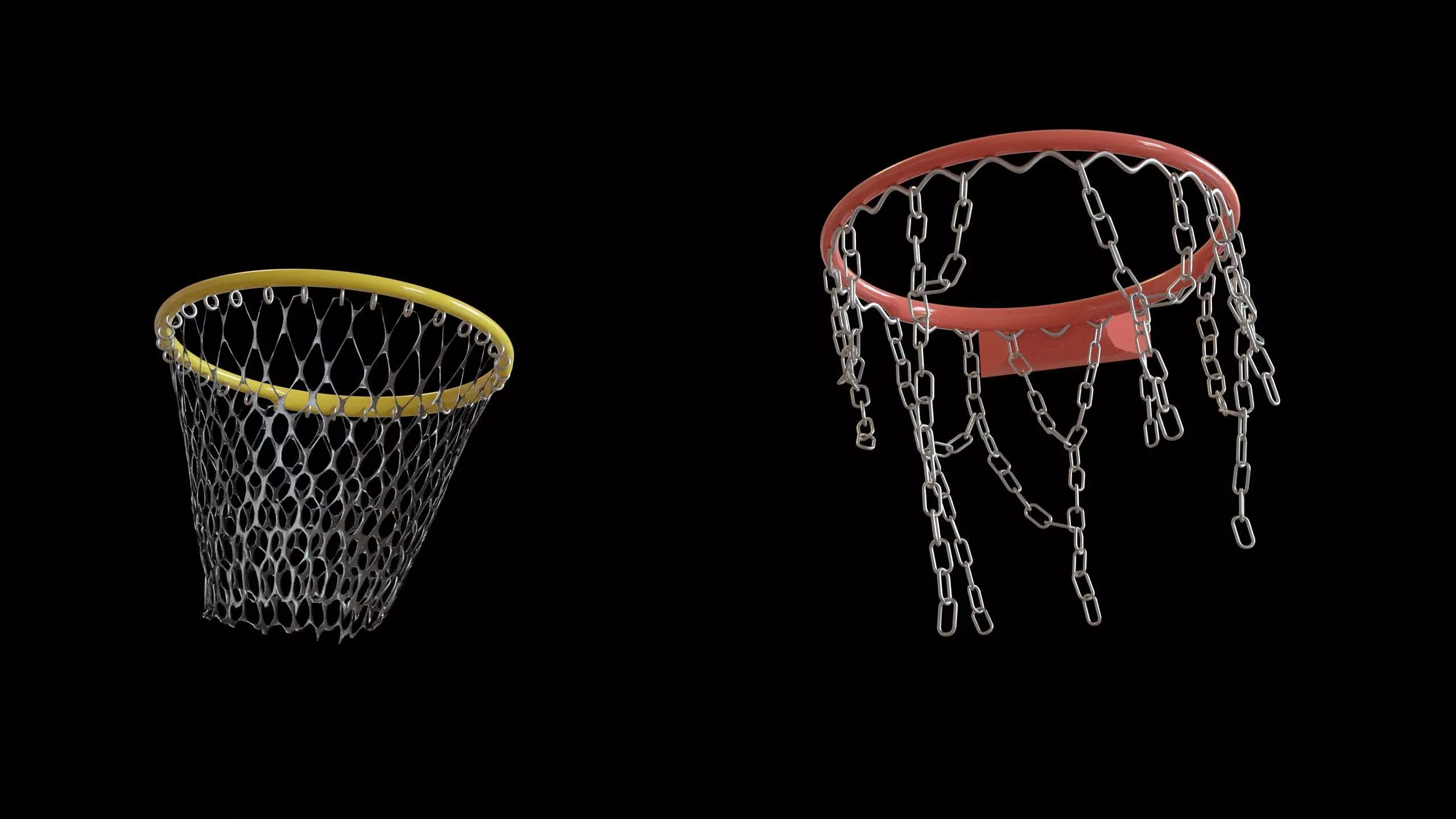 Basketball hoop net chain and cloth animation 10 assets Low-poly 3D model_4