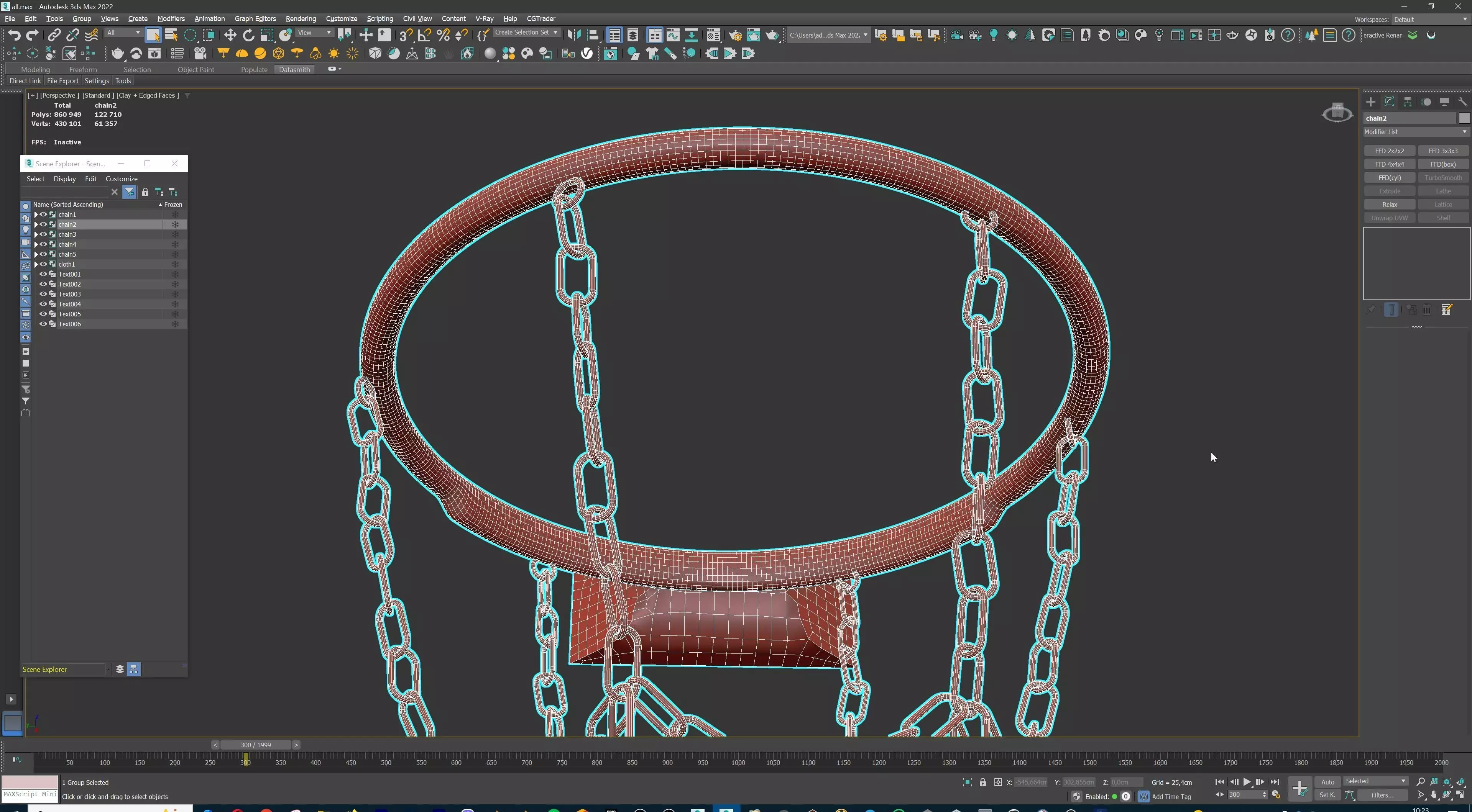 Basketball hoop net chain and cloth animation 10 assets Low-poly 3D model_38