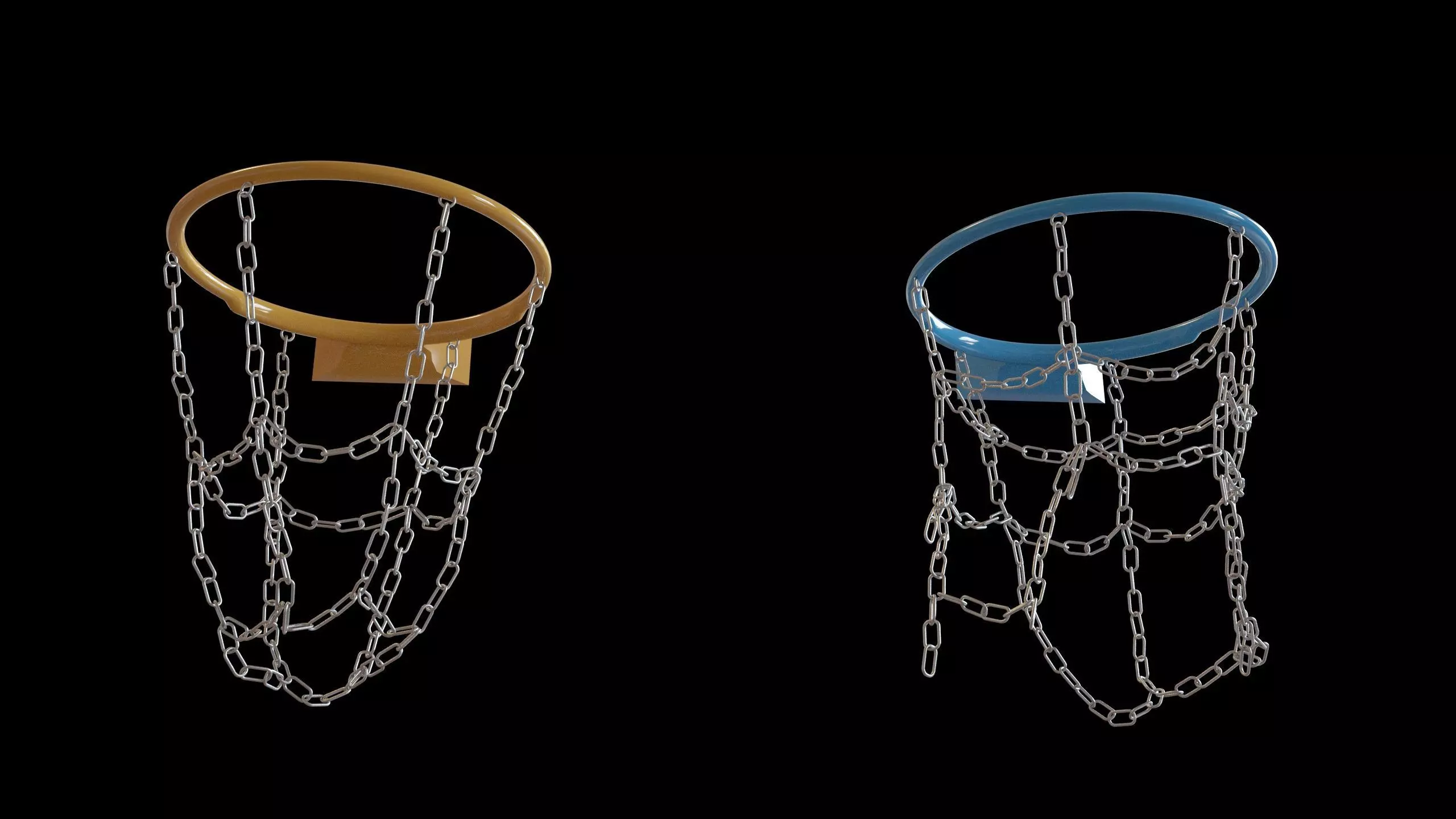Basketball hoop net chain and cloth animation 10 assets Low-poly 3D model_9