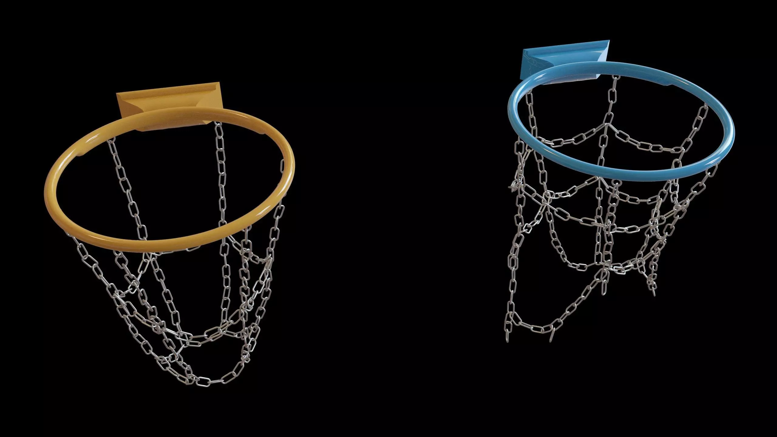 Basketball hoop net chain and cloth animation 10 assets Low-poly 3D model_10