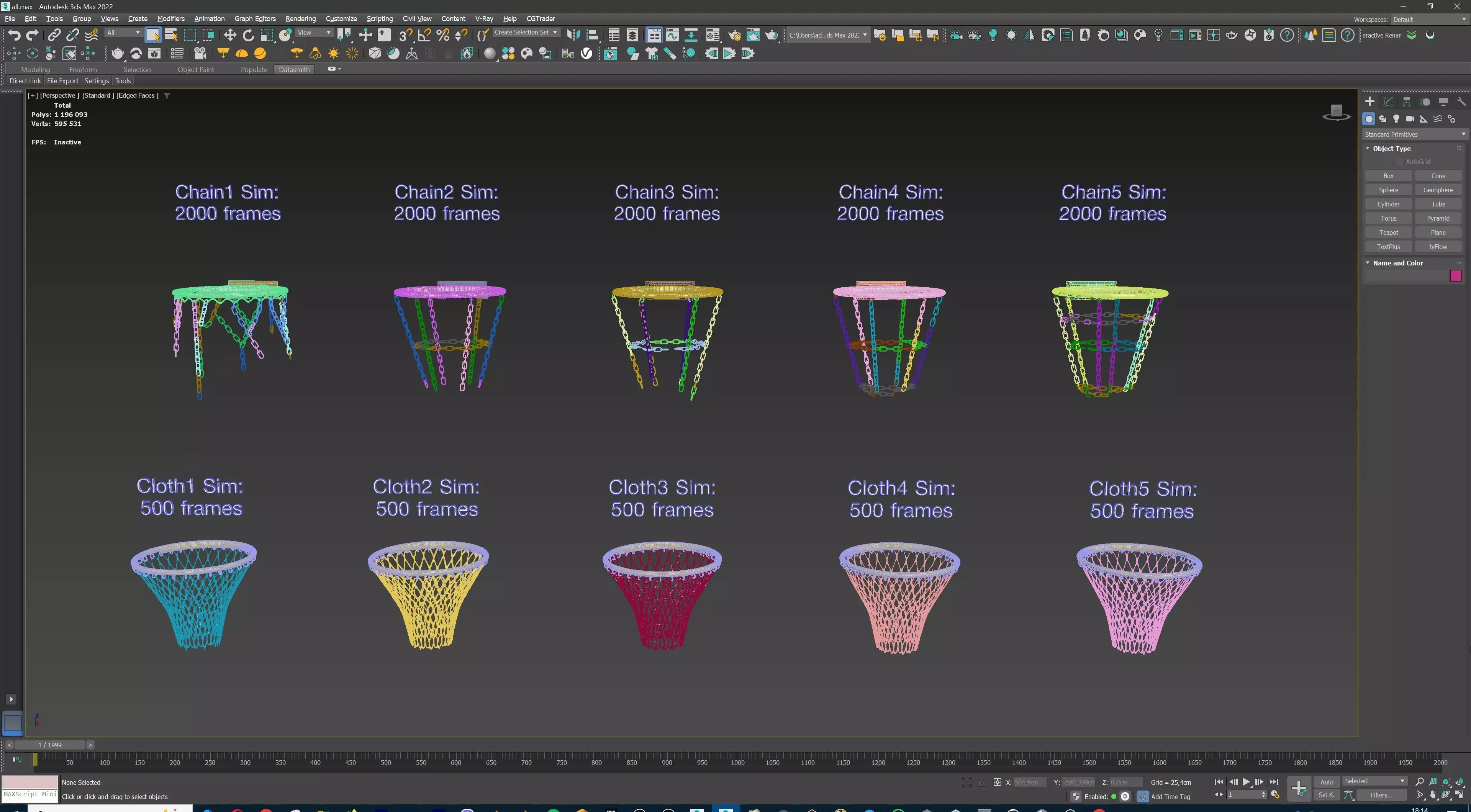 Basketball hoop net chain and cloth animation 10 assets Low-poly 3D model_39