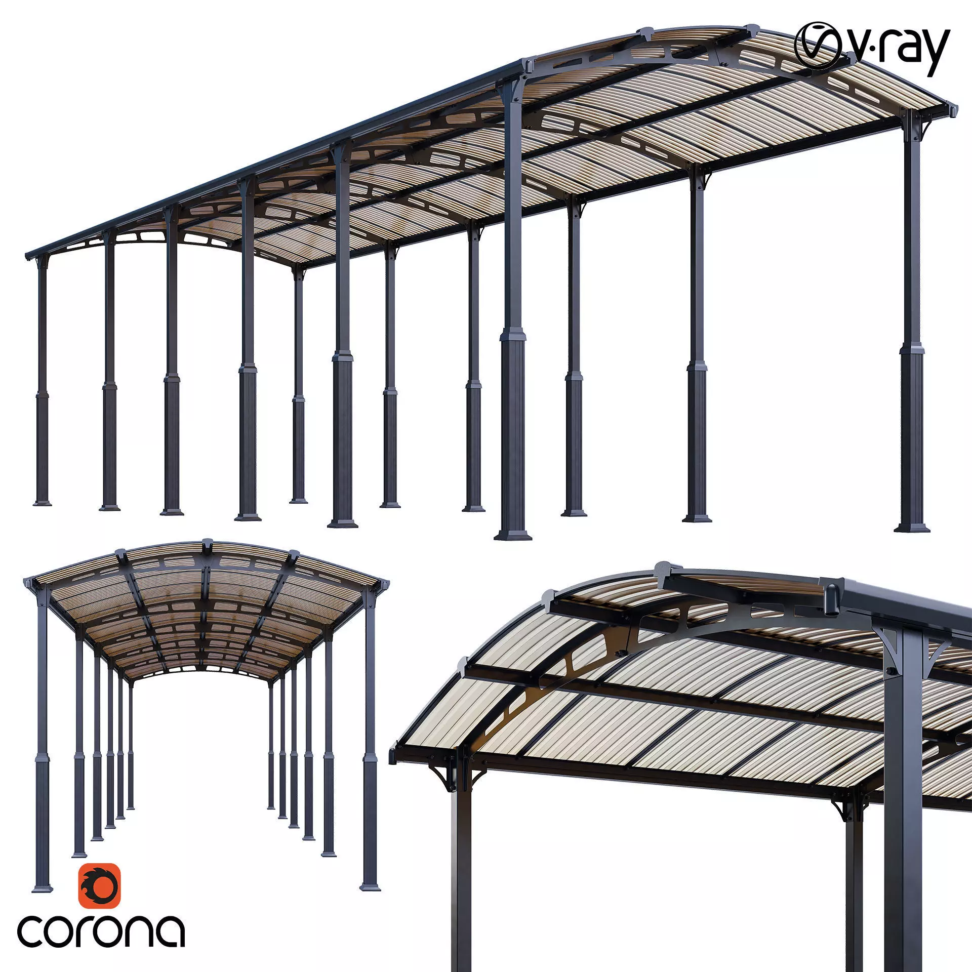 Carport Arcadia Alpine 3D model_0