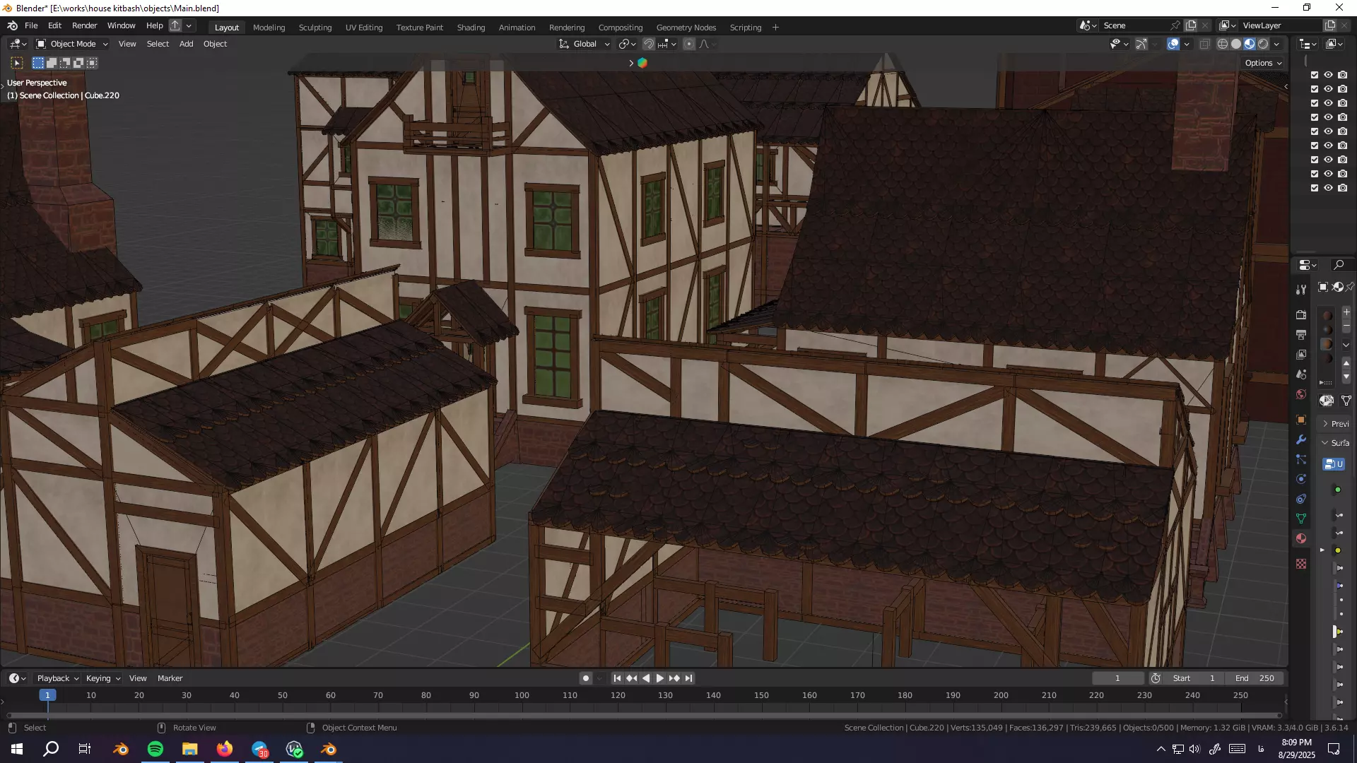 Medieval House Pack  Modular Low Poly Buildings Low-poly 3D model_17
