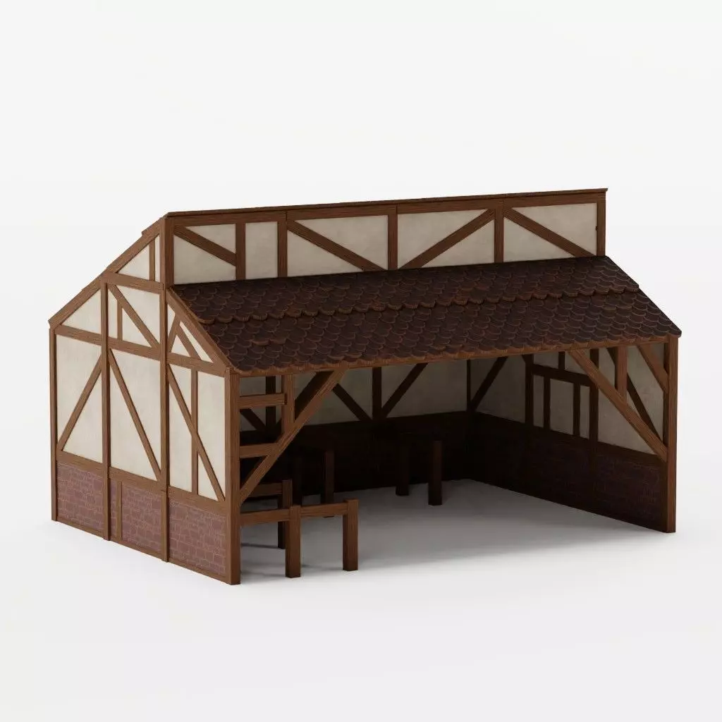 Medieval House Pack  Modular Low Poly Buildings Low-poly 3D model_14