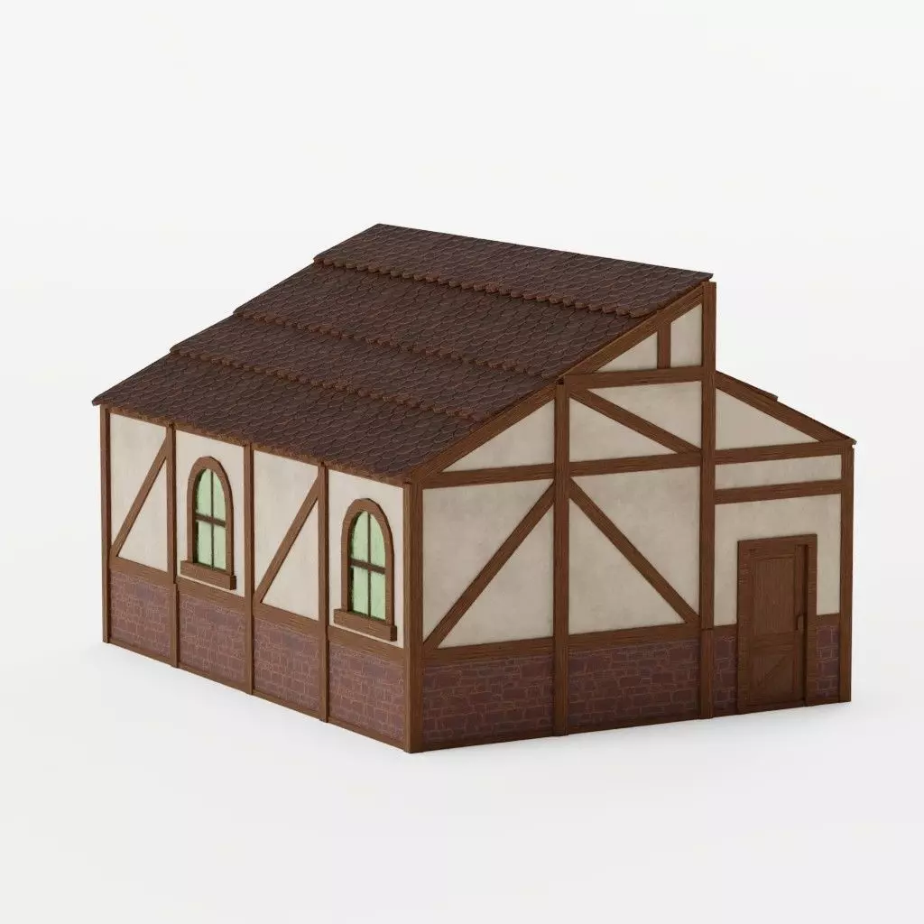 Medieval House Pack  Modular Low Poly Buildings Low-poly 3D model_11