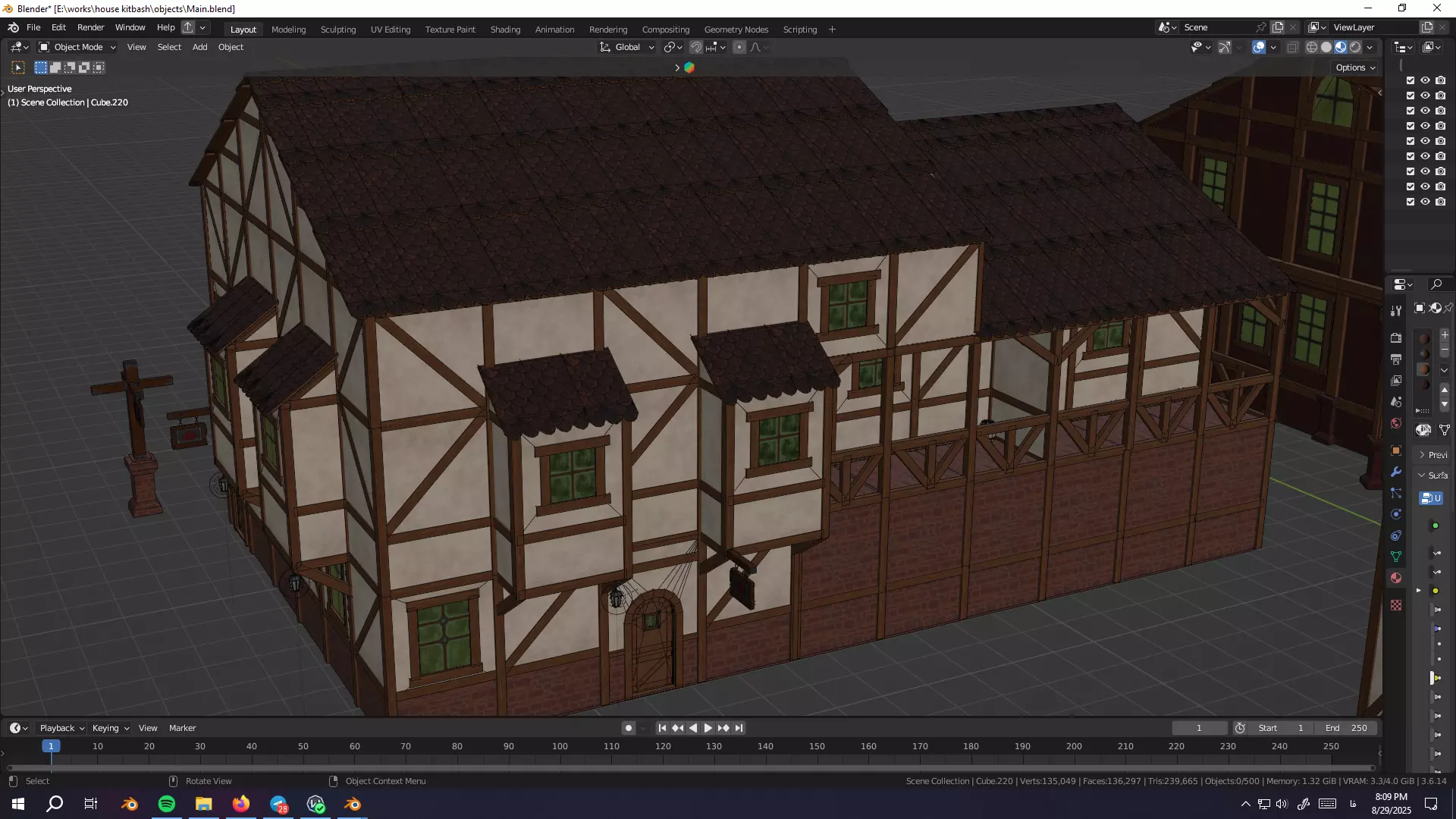 Medieval House Pack  Modular Low Poly Buildings Low-poly 3D model_16