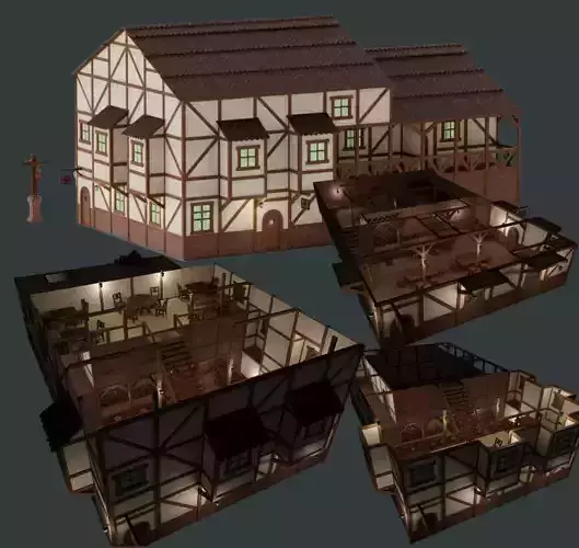 Medieval House Pack  Modular Low Poly Buildings
