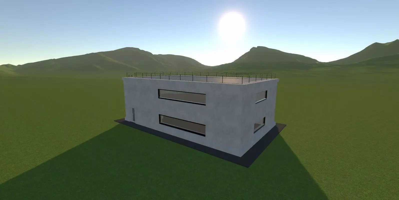 Modern Low Poly Military Building Pack - 3 Buildings Low-poly 3D model_8
