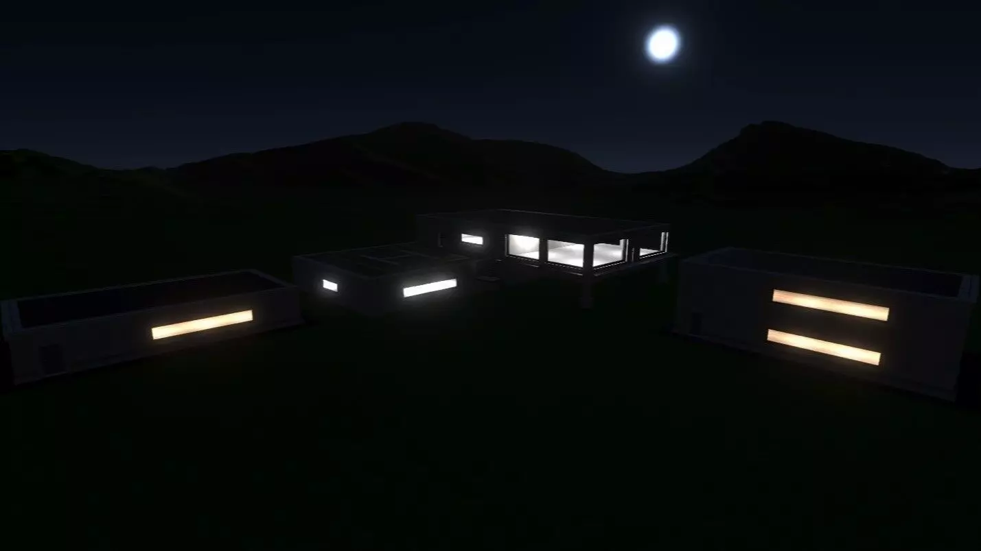 Modern Low Poly Military Building Pack - 3 Buildings Low-poly 3D model_1