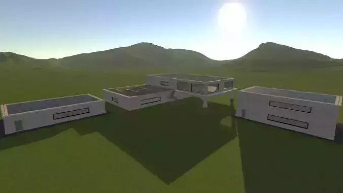 Modern Low Poly Military Building Pack - 3 Buildings Low-poly 3D model Modern Low Poly Military Building Pack - 3 Buildings Low-poly 3D model