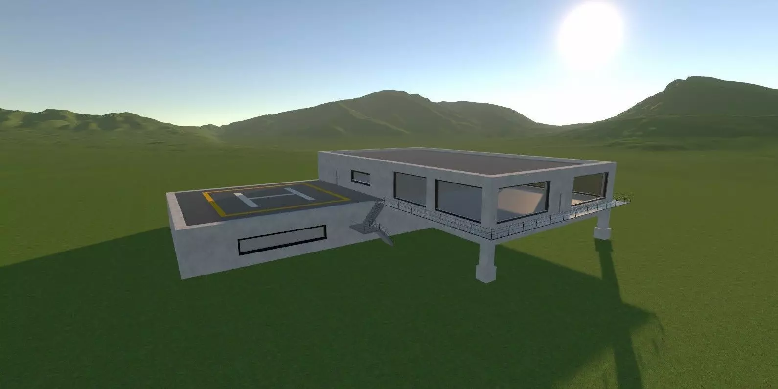 Modern Low Poly Military Building Pack - 3 Buildings Low-poly 3D model_16