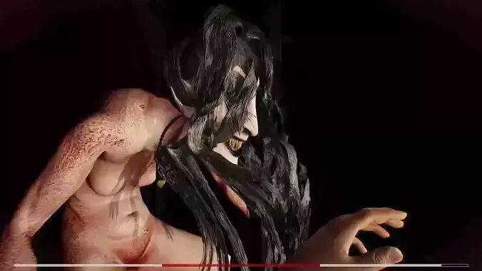 Demon Female Horror Creature Rigged 4K PBR UE5 Ready