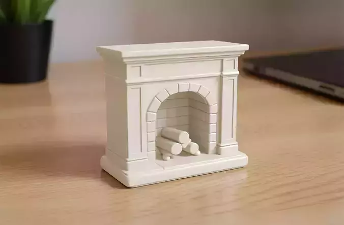 Low-Poly Fireplace 3D Printable 3D print model