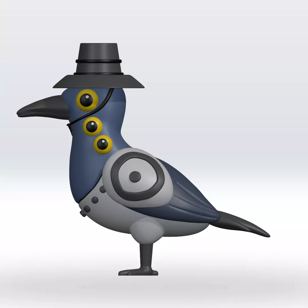 Sussy Magpie Bird STL file 3D Model 3mf Multicolor 3D print model_1