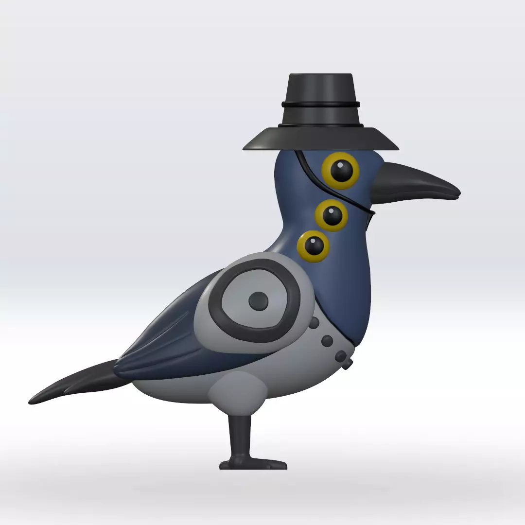 Sussy Magpie Bird STL file 3D Model 3mf Multicolor 3D print model_2