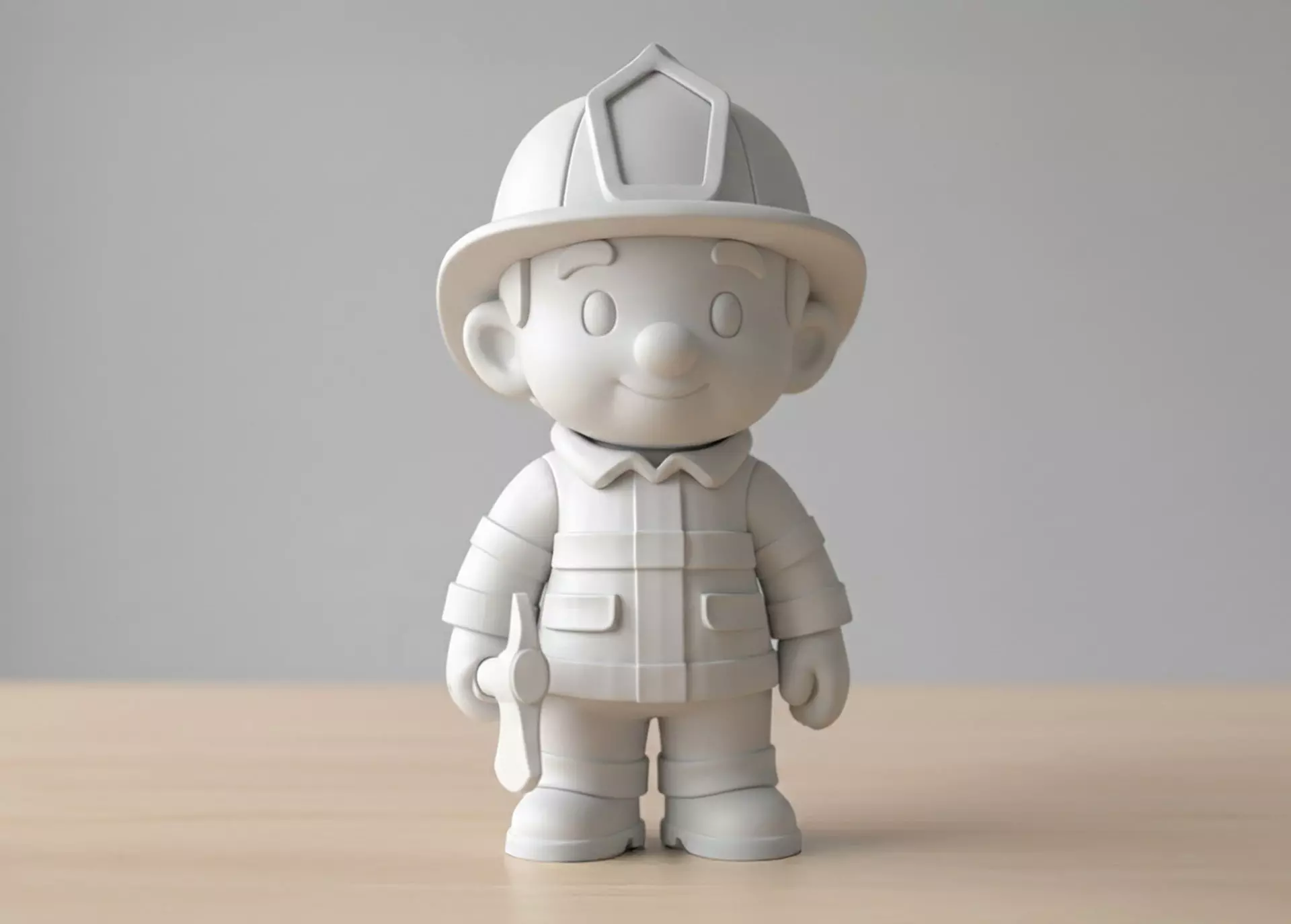Firefighter Cartoon Character 3D Printable 3D print model