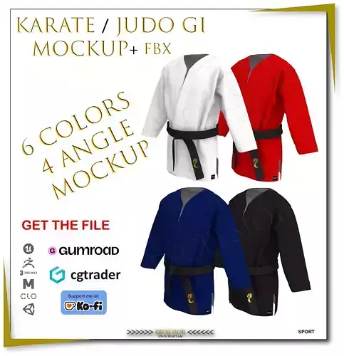 Karate Judo Gi Mockup fbx