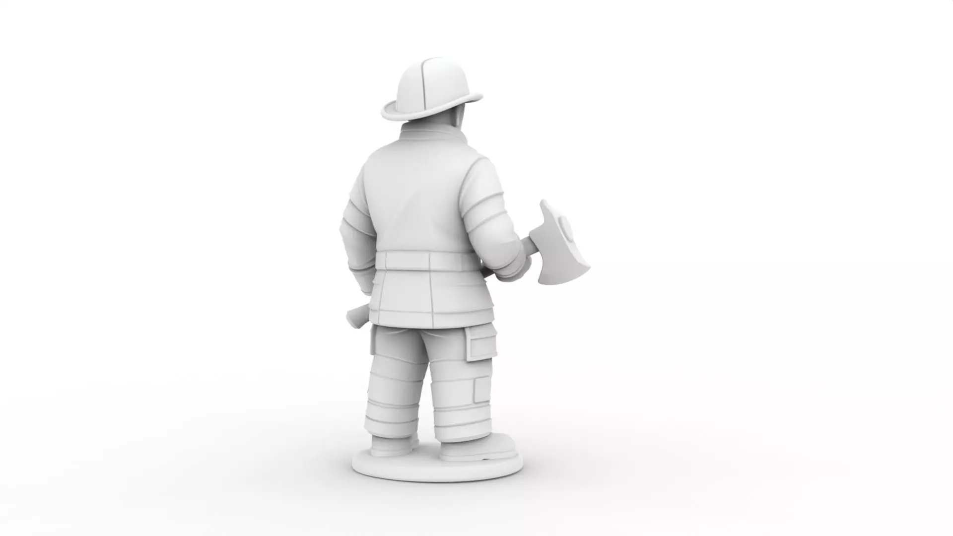 Firefighter with Axe 3D Printable 3D print model_5