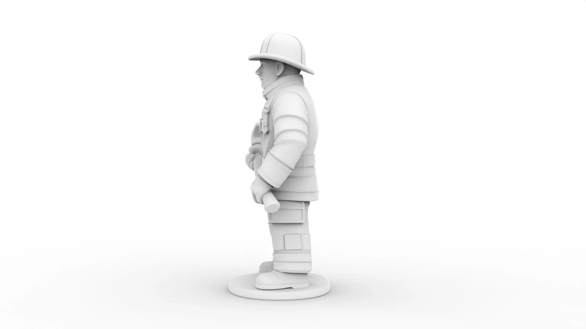 Firefighter with Axe 3D Printable 3D print model_3