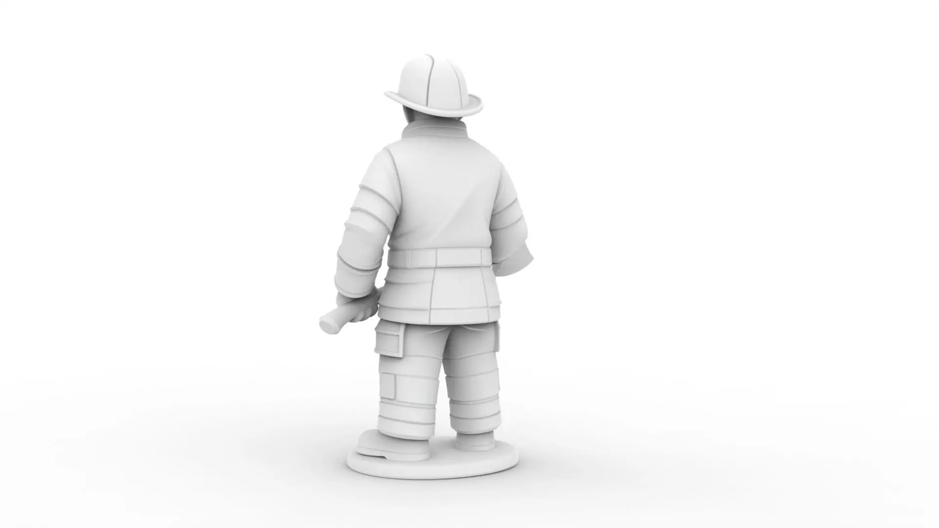 Firefighter with Axe 3D Printable 3D print model_4
