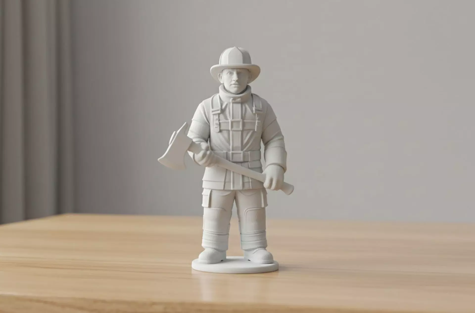 Firefighter with Axe 3D Printable 3D print model_0