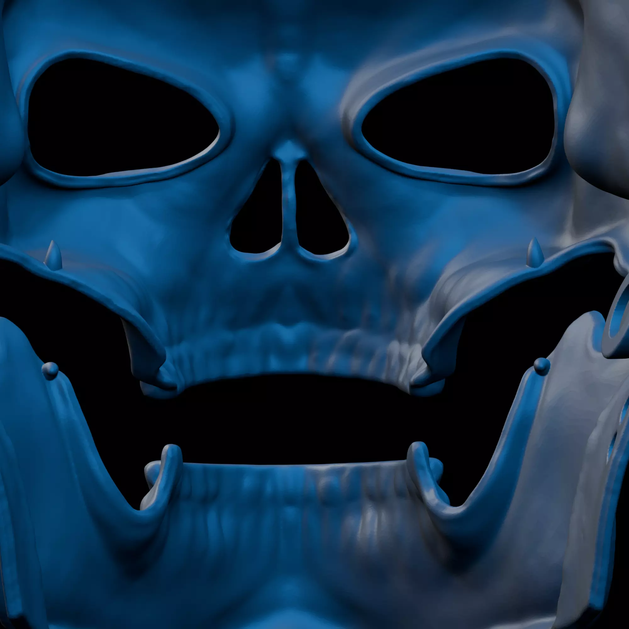 3D Printable Skull Mask STL With Articulated Jaw halloween mask 3D print model_5