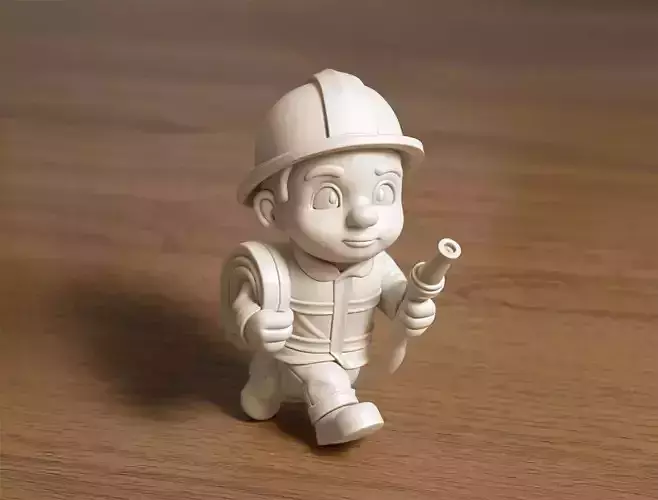 Cartoon Firefighter 3D Printable 3D print model