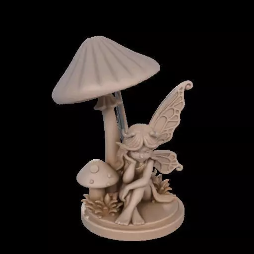 Fairy Under Mushroom  3D print model_1