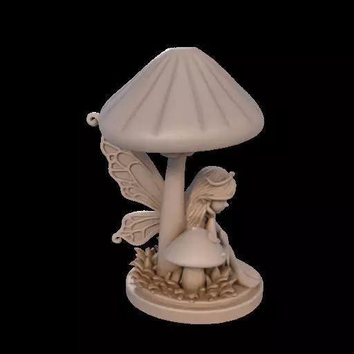 Fairy Under Mushroom  3D print model_27