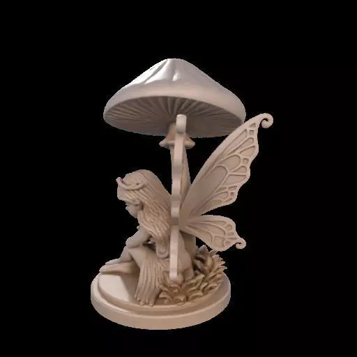 Fairy Under Mushroom  3D print model_15