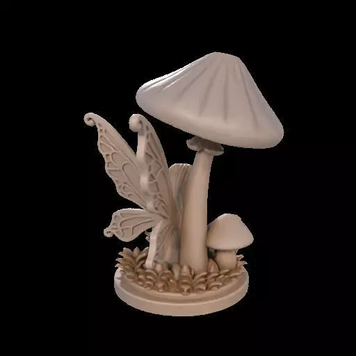Fairy Under Mushroom  3D print model_5