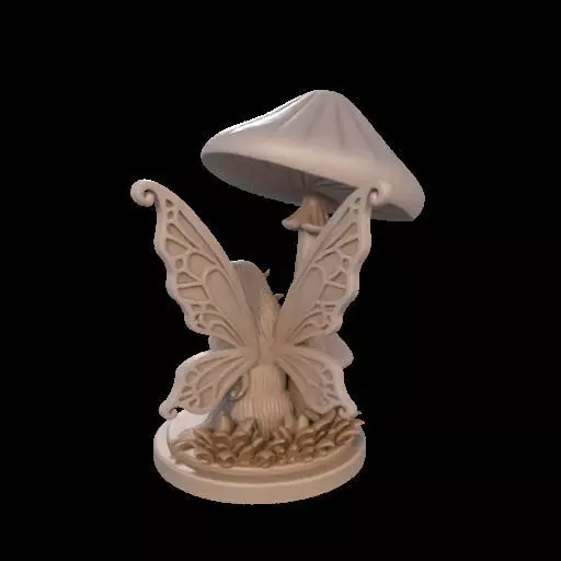 Fairy Under Mushroom  3D print model_10