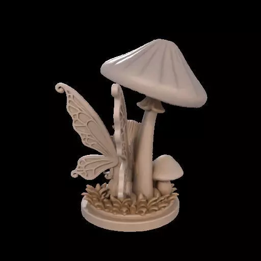 Fairy Under Mushroom  3D print model_6
