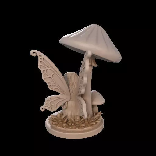 Fairy Under Mushroom  3D print model_8