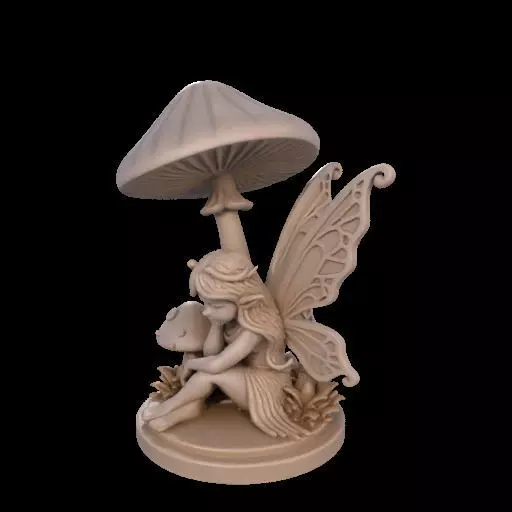 Fairy Under Mushroom  3D print model_19