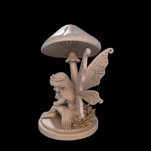Fairy Under Mushroom  3D print model_16