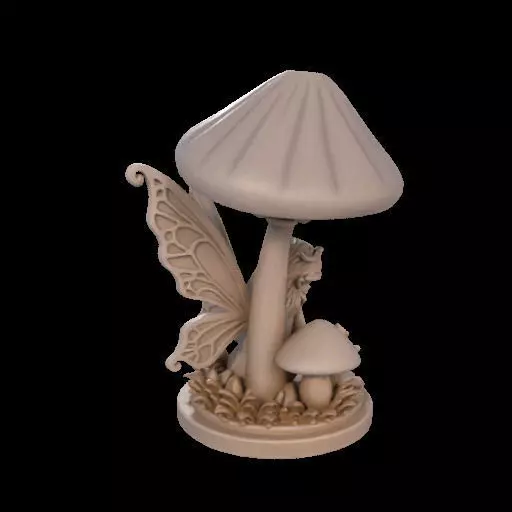 Fairy Under Mushroom  3D print model_30