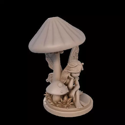 Fairy Under Mushroom  3D print model_24