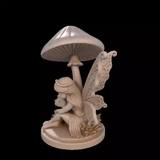 Fairy Under Mushroom  3D print model_17
