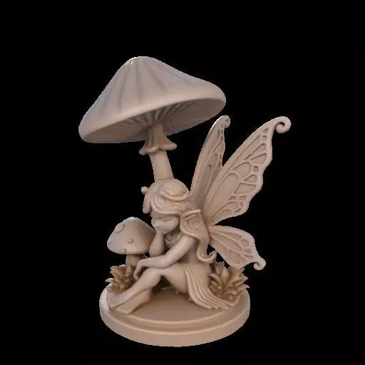 Fairy Under Mushroom  3D print model_20