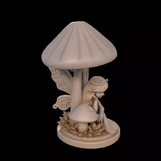 Fairy Under Mushroom  3D print model_26