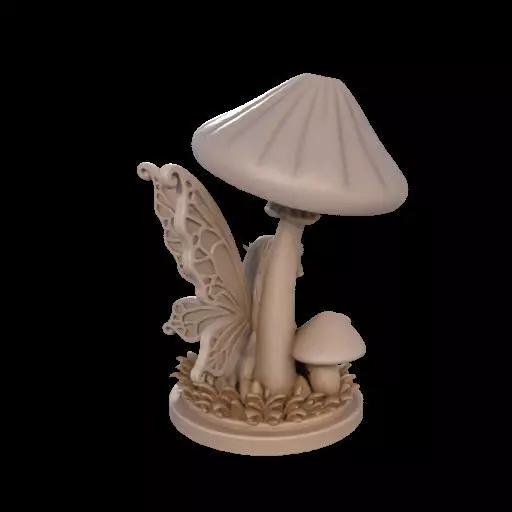 Fairy Under Mushroom  3D print model_4