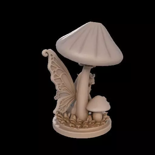 Fairy Under Mushroom  3D print model_3
