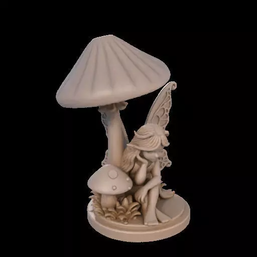 Fairy Under Mushroom  3D print model_13
