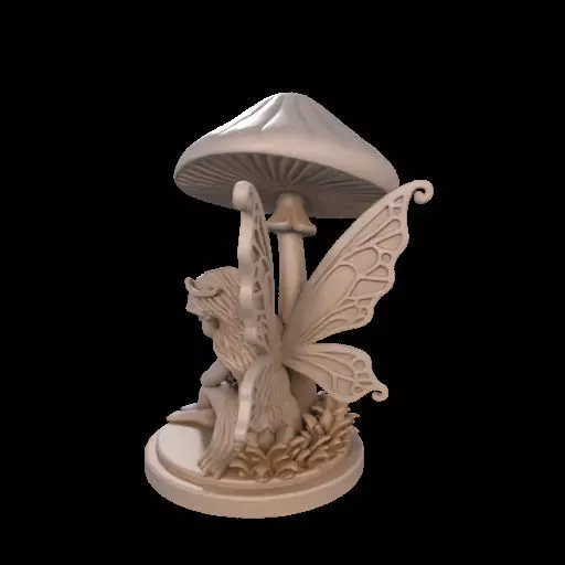 Fairy Under Mushroom  3D print model_14
