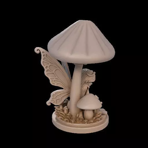 Fairy Under Mushroom  3D print model_29