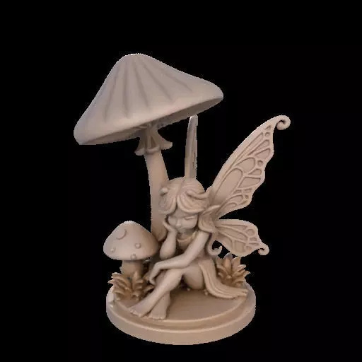 Fairy Under Mushroom  3D print model_22