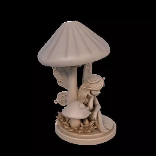 Fairy Under Mushroom  3D print model_25