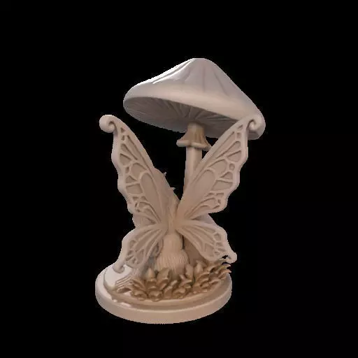 Fairy Under Mushroom  3D print model_11