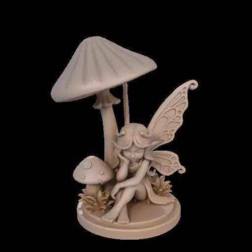 Fairy Under Mushroom  3D print model_23